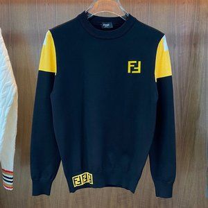 Black crew neck wool sweater